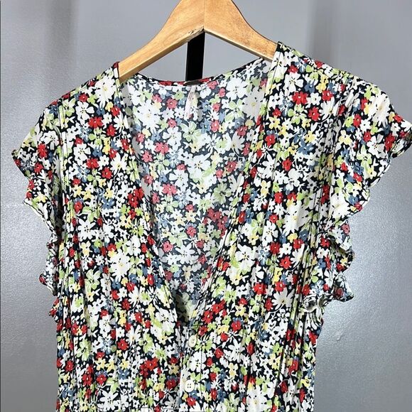 Free People Red and Yellow and Blue Floral Jumpsuit - Picture 3 of 7